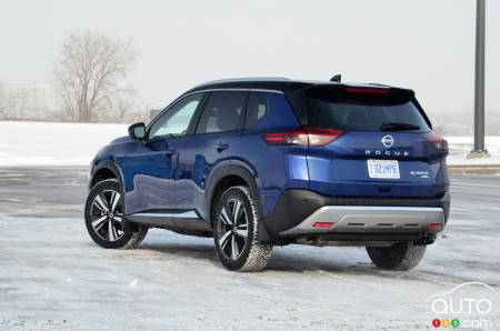 2021 Nissan Rogue, three-quarters rear